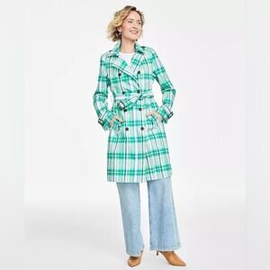 NWT | ON 34TH - Women's Plaid Double-Breasted Trench Coat